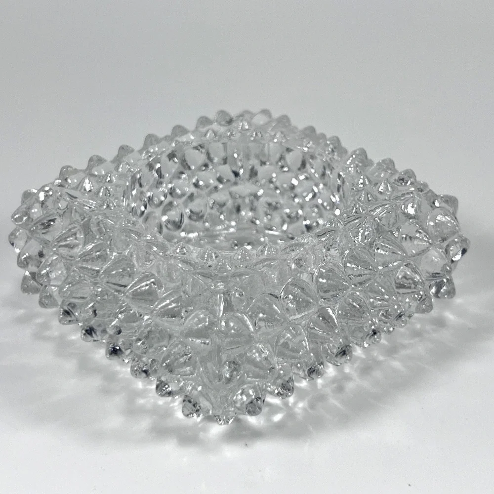 VTG Fenton Square Spiked Hobnail Tea Light Candle‎ Holder Salt Cellar Lot Of 3